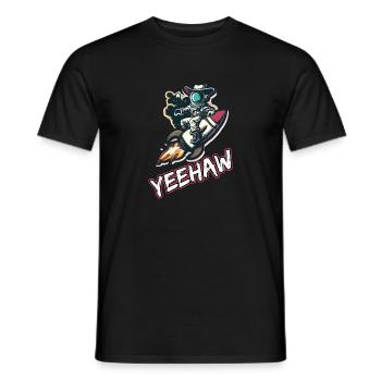 Weltraum-Cowboy reitet eine Rakete Yeehaw-Slogan - Männer T-Shirt - Schwarz - Vorne - AI Model Male 178 light (178cm)
