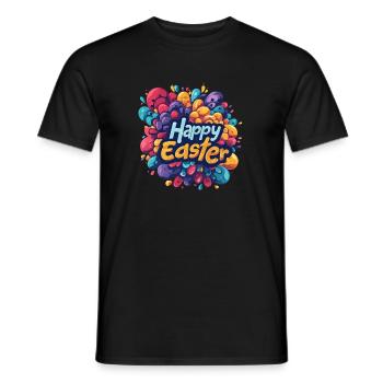 Frohe Ostern Bunte Eierjagd Osterkorb für Kinder - Männer T-Shirt - Schwarz - Vorne - AI Model Male 178 light (178cm)