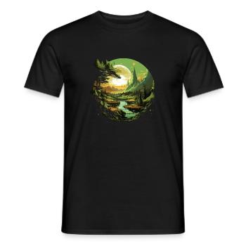 Von der Natur inspirierte landschaftliche Kunst - Männer T-Shirt - Schwarz - Vorne - AI Model Male 178 light (178cm)