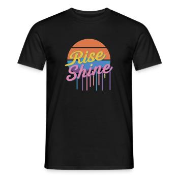 Retro Sunrise Rise and Shine Vintage für - Männer T-Shirt - Schwarz - Vorne - AI Model Male 178 light (178cm)
