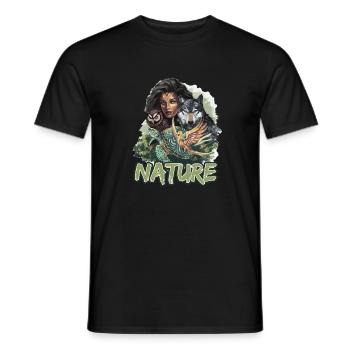 Natur Wolf Eule Schildkröte Frau für - Männer T-Shirt - Schwarz - Vorne - AI Model Male 178 light (178cm)