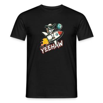 Weltraum-Cowboy reitet eine Rakete Yeehaw-Slogan - Männer T-Shirt - Schwarz - Vorne - AI Model Male 178 light (178cm)