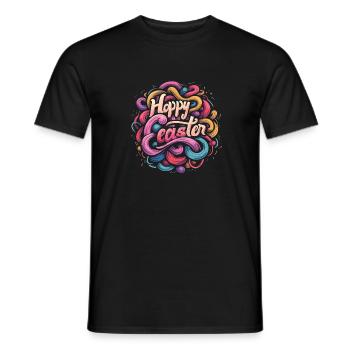 Frohe Ostern Bunte Eierjagd Osterkorb für Kinder - Männer T-Shirt - Schwarz - Vorne - AI Model Male 178 light (178cm)