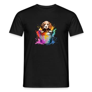 English Cocker Spaniel Niedlicher Hund Farbeimer - Männer T-Shirt - Schwarz - Vorne - AI Model Male 178 light (178cm)
