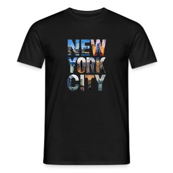 New York City Skyline - Männer T-Shirt - Schwarz - Vorne - AI Model Male 178 light (178cm)