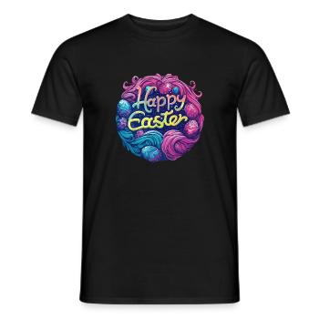 Frohe Ostern Bunte Eierjagd Osterkorb für Kinder - Männer T-Shirt - Schwarz - Vorne - AI Model Male 178 light (178cm)