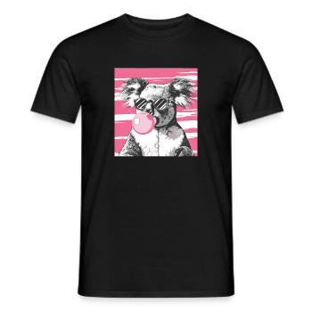 Koala mit Sonnenbrille Bubblegum für einen - Männer T-Shirt - Schwarz - Vorne - AI Model Male 178 light (178cm)