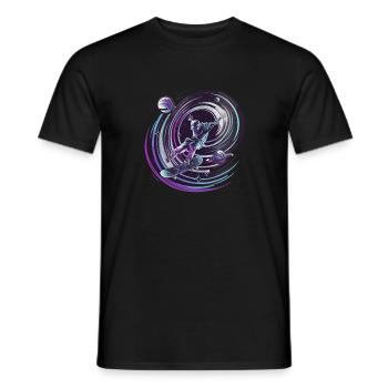Kosmischer Skateboarder Weltraum gleitet für - Männer T-Shirt - Schwarz - Vorne - AI Model Male 178 light (178cm)