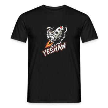 Weltraum-Cowboy reitet eine Rakete Yeehaw-Slogan - Männer T-Shirt - Schwarz - Vorne - AI Model Male 178 light (178cm)
