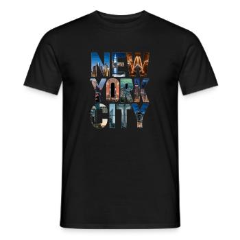 New York City Skyline - Männer T-Shirt - Schwarz - Vorne - AI Model Male 178 light (178cm)
