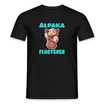 Alpaka Flüsterer für Alpakaliebhaber - Männer T-Shirt - Schwarz - Vorne - AI Model Male 178 light (178cm)