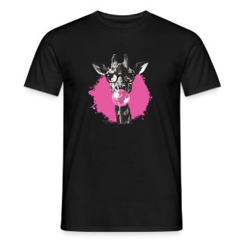 Giraffe mit Sonnenbrille Bubblegum für einen - Männer T-Shirt - Schwarz - Vorne - AI Model Male 178 light (178cm)