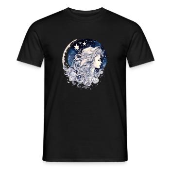 Frauen Mond Sterne Silhouette Sternennacht - Männer T-Shirt - Schwarz - Vorne - AI Model Male 178 light (178cm)