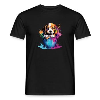 Beagle Niedlicher Hund Farbeimer - Männer T-Shirt - Schwarz - Vorne - AI Model Male 178 light (178cm)
