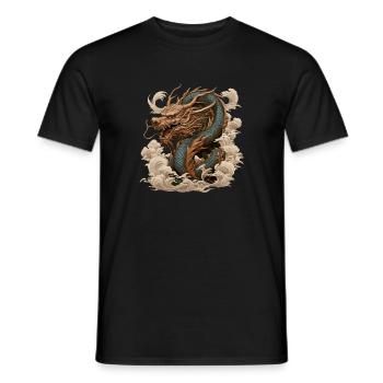 Asiatisch Drache Anime Japanisch - Männer T-Shirt - Schwarz - Vorne - AI Model Male 178 light (178cm)
