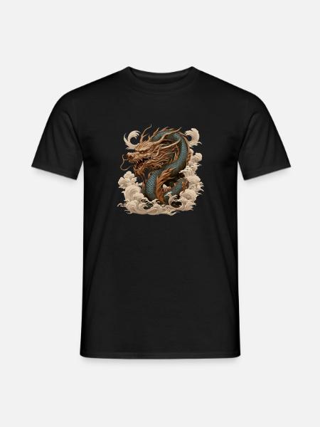 Asiatisch Drache Anime Japanisch - Männer T-Shirt - Schwarz