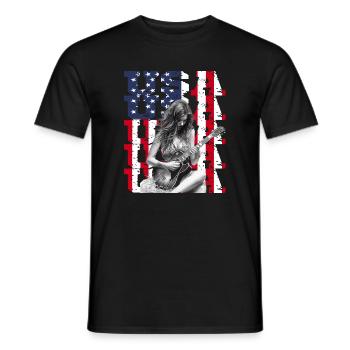 Patriotischer Musikliebhaber Amerika Gitarrist - Männer T-Shirt - Schwarz - Vorne - AI Model Male 178 light (178cm)