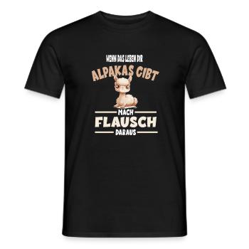 Wenn Das Leben Dir Alpakas Gibt Mach Flausch - Männer T-Shirt - Schwarz - Vorne - AI Model Male 178 light (178cm)