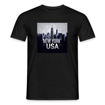 New York City Skyline - Männer T-Shirt - Schwarz - Vorne - AI Model Male 178 light (178cm)