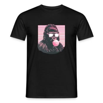Gorilla mit Sonnenbrille Bubblegum für einen - Männer T-Shirt - Schwarz - Vorne - AI Model Male 178 light (178cm)