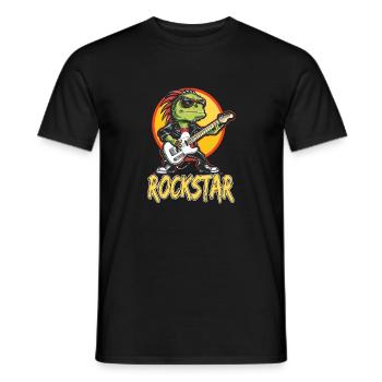 Reptil-Musiker mit E-Gitarre - Männer T-Shirt - Schwarz - Vorne - AI Model Male 178 light (178cm)