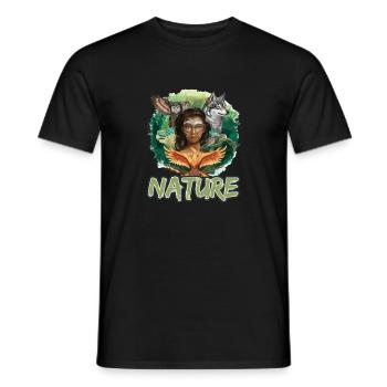 Natur Wolf Eule Schildkröte Frau für - Männer T-Shirt - Schwarz - Vorne - AI Model Male 178 light (178cm)