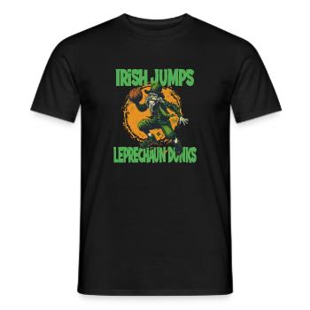 Irish Jumps Leprechaun Basketball - Männer T-Shirt - Schwarz - Vorne - AI Model Male 178 light (178cm)