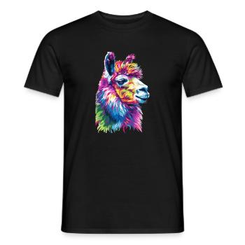 Alpaka Lama für Alpakaliebhaber - Männer T-Shirt - Schwarz - Vorne - AI Model Male 178 light (178cm)