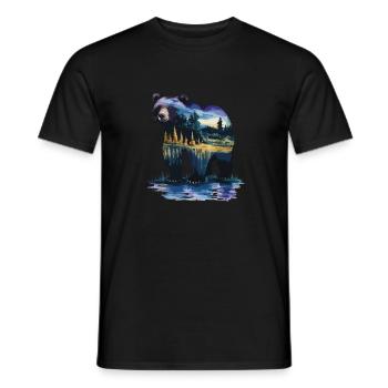 Wald Bär Natur Wildlife Kunst Berg Tier - Männer T-Shirt - Schwarz - Vorne - AI Model Male 178 light (178cm)