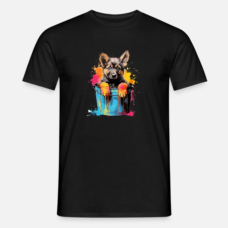 Deutscher Schäferhund Hund Hunderasse - Männer T-Shirt - Schwarz