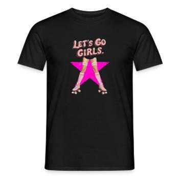 Coole Retro Rollschuhe 80er - Männer T-Shirt - Schwarz - Vorne - AI Model Male 178 light (178cm)