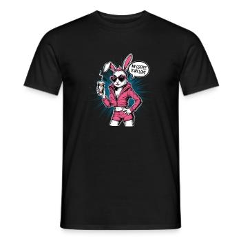 Kaffee Hase Kaninchen Herz Sonnenbrille - Männer T-Shirt - Schwarz - Vorne - AI Model Male 178 light (178cm)