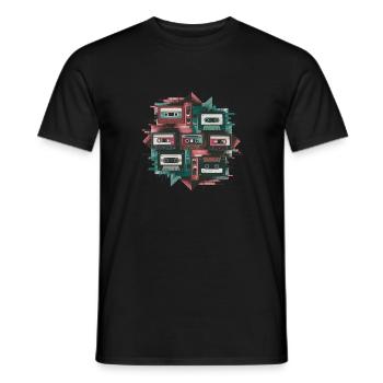 80s Retro Cassette Classic Cassette Tape für 80s - Männer T-Shirt - Schwarz - Vorne - AI Model Male 178 light (178cm)
