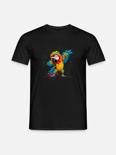 Ara Papagei für einen Vogelliebhaber - Männer T-Shirt - Schwarz