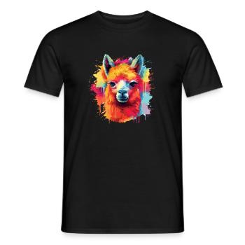 Alpaka Lama für Alpakaliebhaber - Männer T-Shirt - Schwarz - Vorne - AI Model Male 178 light (178cm)