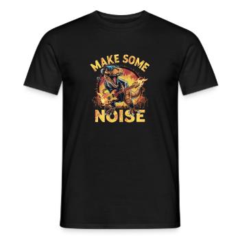 Lärm machen Brüllender Dinosaurier Gitarre - Männer T-Shirt - Schwarz - Vorne - AI Model Male 178 light (178cm)