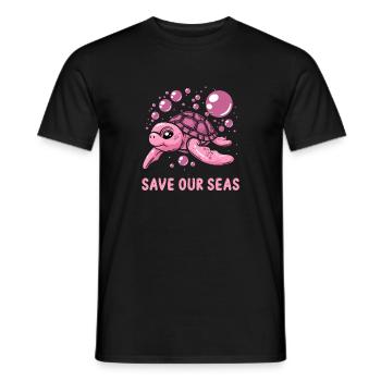 Save Our Seas für Schildkrötenliebhaber - Männer T-Shirt - Schwarz - Vorne - AI Model Male 178 light (178cm)