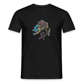 Father and Son Live Love Camp für einen Angler - Männer T-Shirt - Schwarz - Vorne - AI Model Male 178 light (178cm)