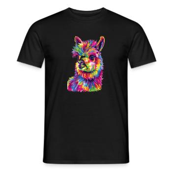 Alpaka Lama für Alpakaliebhaber - Männer T-Shirt - Schwarz - Vorne - AI Model Male 178 light (178cm)