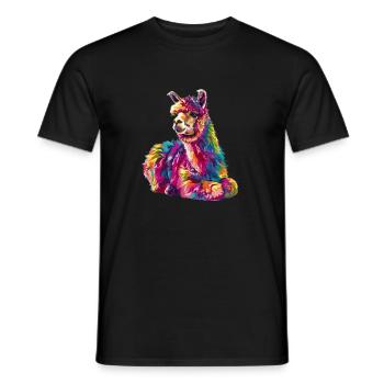 Alpaka Lama für Alpakaliebhaber - Männer T-Shirt - Schwarz - Vorne - AI Model Male 178 light (178cm)