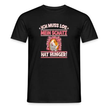 Ich muss los mein Schatz hat hunger - Männer T-Shirt - Schwarz - Vorne - AI Model Male 178 light (178cm)