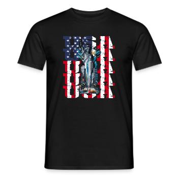 New York City Skyline - Männer T-Shirt - Schwarz - Vorne - AI Model Male 178 light (178cm)