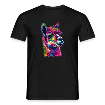 Alpaka Lama für Alpakaliebhaber - Männer T-Shirt - Schwarz - Vorne - AI Model Male 178 light (178cm)