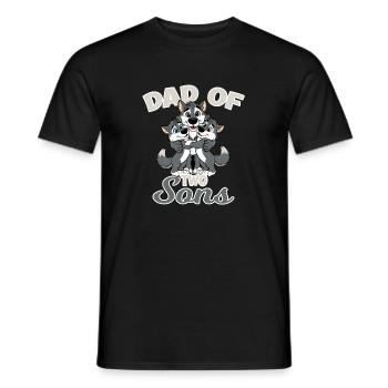 Starker Wolf mit Wolfs Kind für einen Papa - Männer T-Shirt - Schwarz - Vorne - AI Model Male 178 light (178cm)
