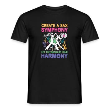 Create A Sax Symphony World Be Your Harmony - Männer T-Shirt - Schwarz - Vorne - AI Model Male 178 light (178cm)