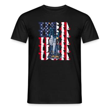 New York City Skyline - Männer T-Shirt - Schwarz - Vorne - AI Model Male 178 light (178cm)