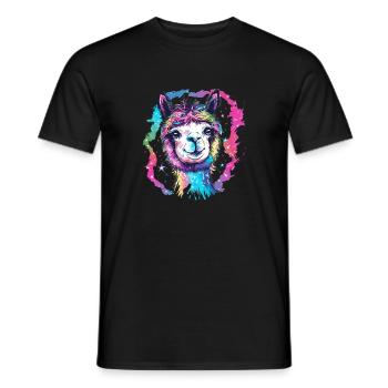 Alpaka Lama für Alpakaliebhaber - Männer T-Shirt - Schwarz - Vorne - AI Model Male 178 light (178cm)