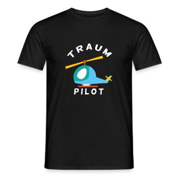 Kinder T-Shirt Traum Pilot für Jungs und Mädchen - Männer T-Shirt - Schwarz - Vorne - AI Model Male 178 light (178cm)