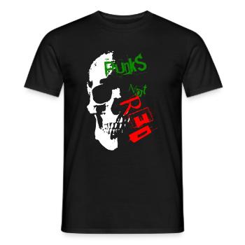 Punks not red - skull - Men's T-Shirt - black - Front - AI Model Male 178 light (178cm)