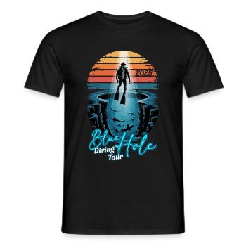 Plongée au Blue Hole 2025 - T-shirt homme - noir - Devant - AI Model Male 178 light (178cm)